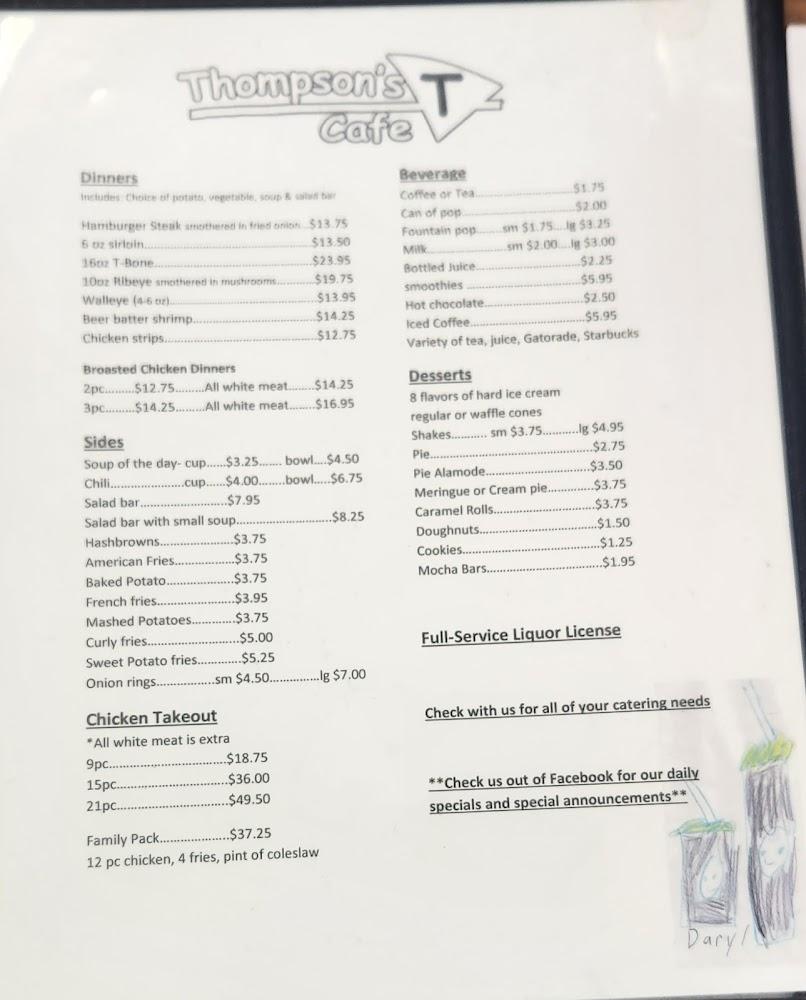 Thompson's Cafe Menu image 3