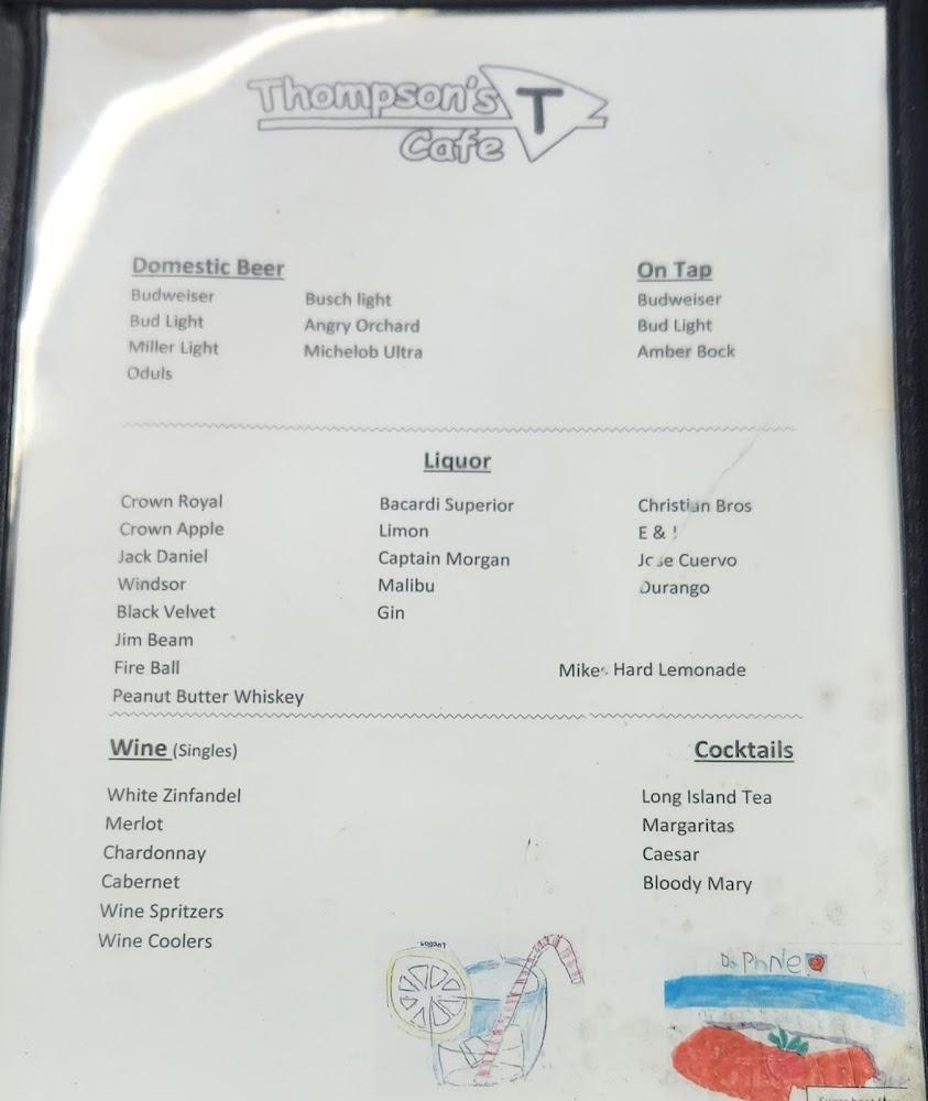 Thompson's Cafe Menu image 4